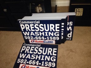 Really fast yard signs with good design.