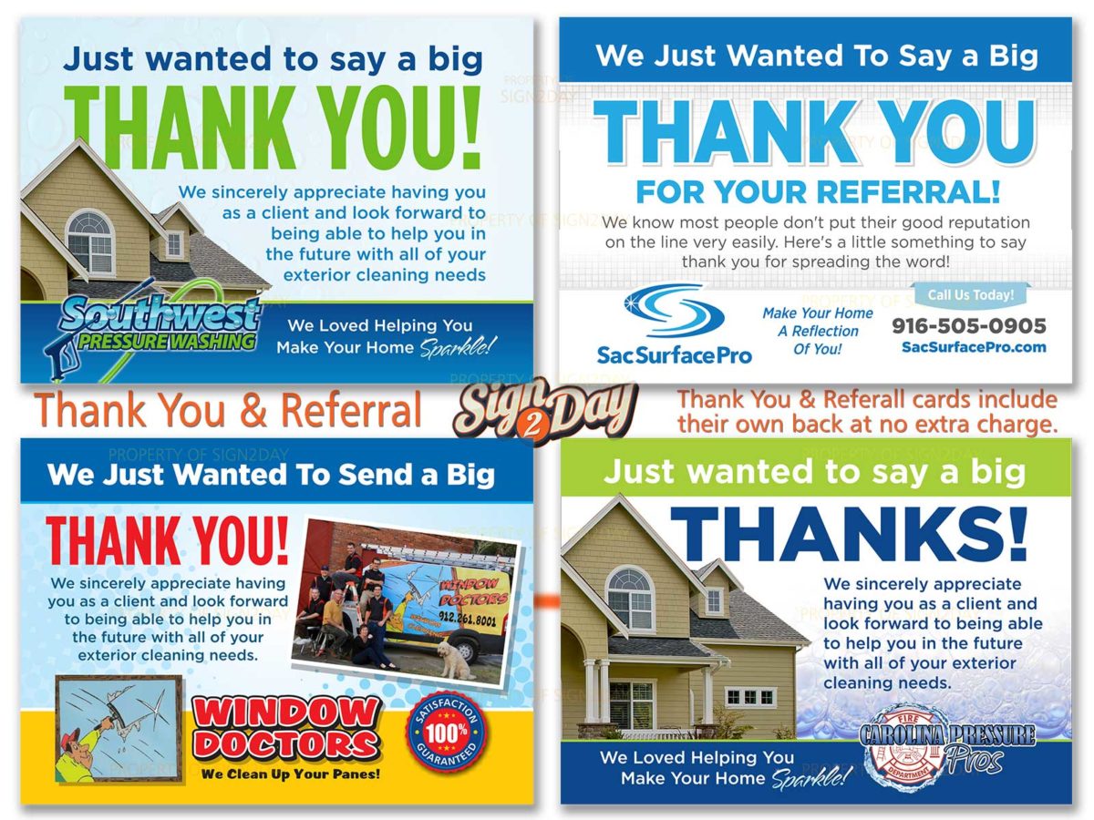 SendJim - Add a Thank You or Referral Card, 1 Front & 1 Back